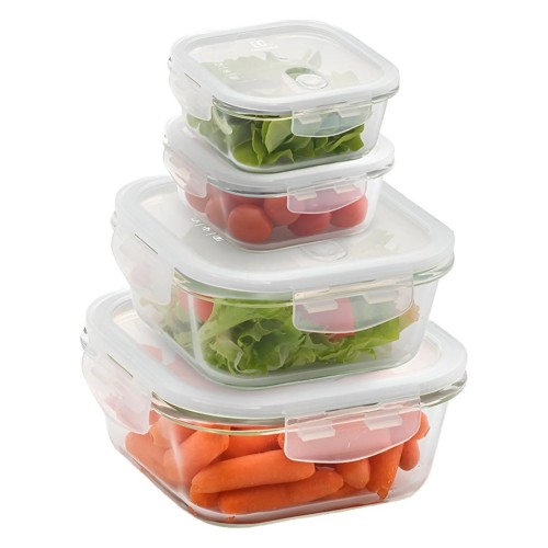 Conjunto de Potes Herméticos 4 Peças de Vidro Borossilicato Electrolux Conjunto de Potes Herméticos 4 Peças de Vidro Borossilicato Electrolux